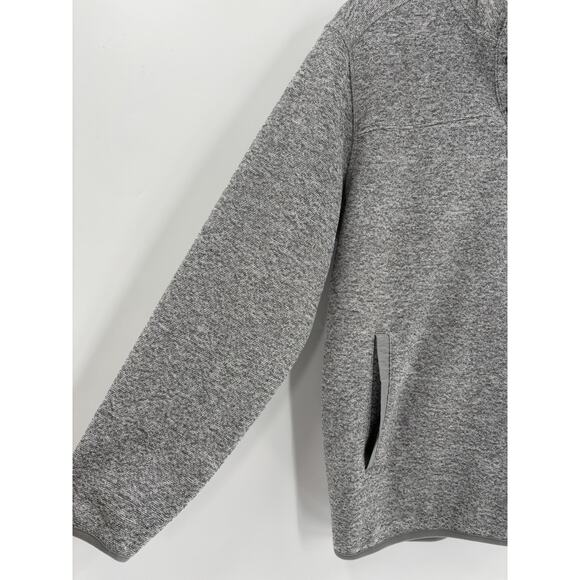 Eddie Bauer Pullover Sweater Mens Small Gray Snap Buttons Front Pocket Logo Knit - Picture 5 of 16